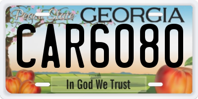 GA license plate CAR6080