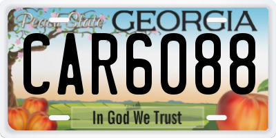 GA license plate CAR6088