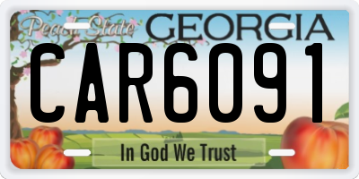 GA license plate CAR6091