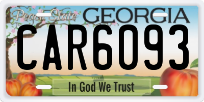 GA license plate CAR6093