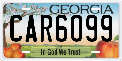 GA license plate CAR6099