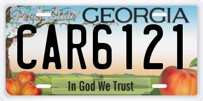 GA license plate CAR6121