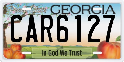 GA license plate CAR6127
