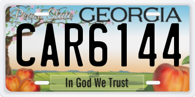 GA license plate CAR6144