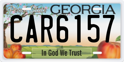 GA license plate CAR6157