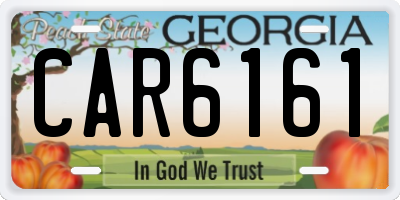 GA license plate CAR6161