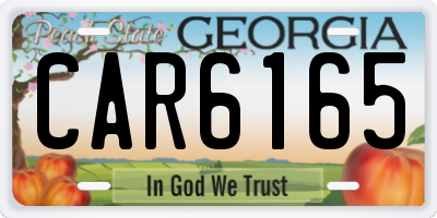 GA license plate CAR6165