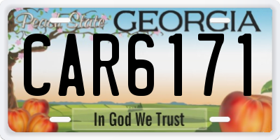 GA license plate CAR6171