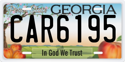 GA license plate CAR6195