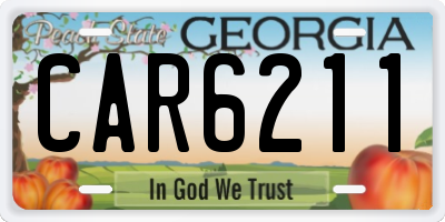 GA license plate CAR6211