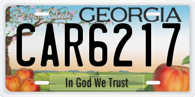 GA license plate CAR6217