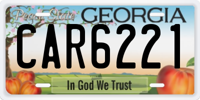 GA license plate CAR6221