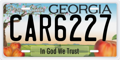 GA license plate CAR6227