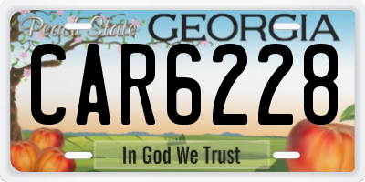 GA license plate CAR6228