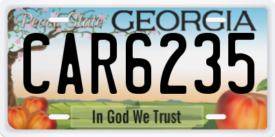 GA license plate CAR6235