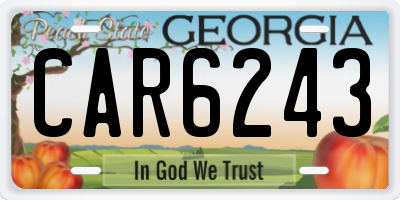 GA license plate CAR6243