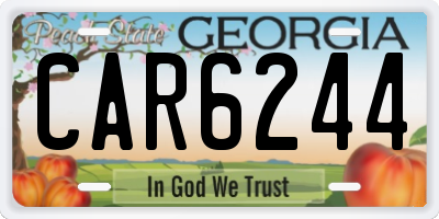 GA license plate CAR6244