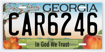 GA license plate CAR6246