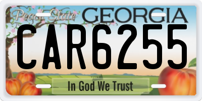 GA license plate CAR6255