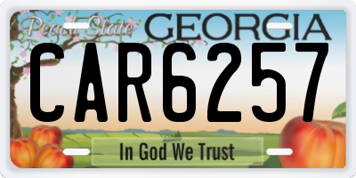 GA license plate CAR6257