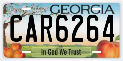 GA license plate CAR6264