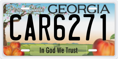 GA license plate CAR6271
