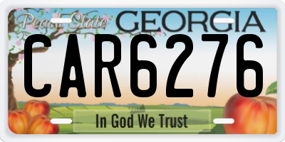 GA license plate CAR6276