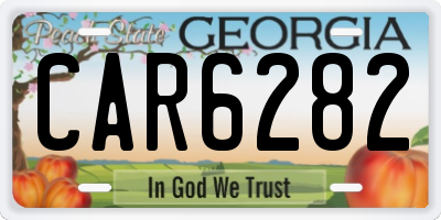 GA license plate CAR6282