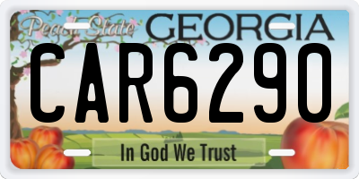 GA license plate CAR6290