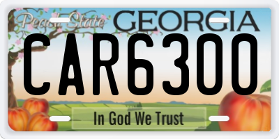 GA license plate CAR6300