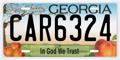 GA license plate CAR6324