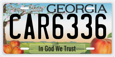 GA license plate CAR6336