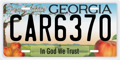 GA license plate CAR6370