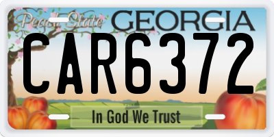 GA license plate CAR6372