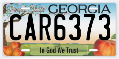 GA license plate CAR6373