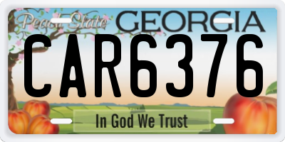 GA license plate CAR6376