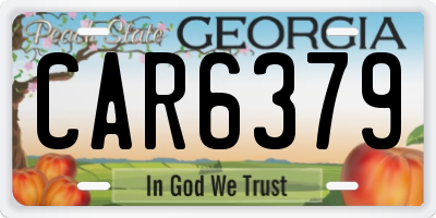 GA license plate CAR6379