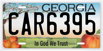 GA license plate CAR6395