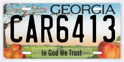 GA license plate CAR6413