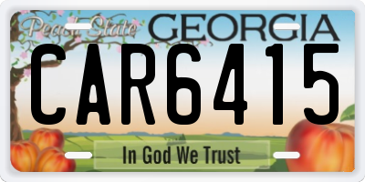 GA license plate CAR6415