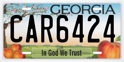 GA license plate CAR6424