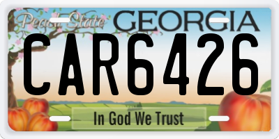 GA license plate CAR6426