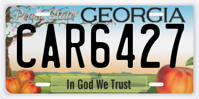 GA license plate CAR6427