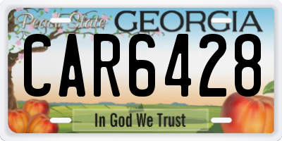 GA license plate CAR6428