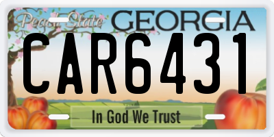 GA license plate CAR6431