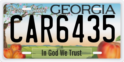 GA license plate CAR6435