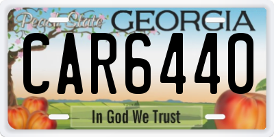 GA license plate CAR6440