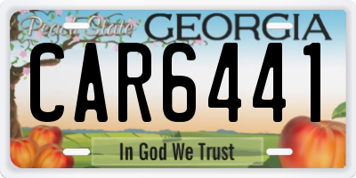 GA license plate CAR6441