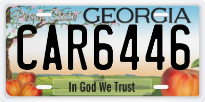 GA license plate CAR6446