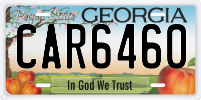 GA license plate CAR6460